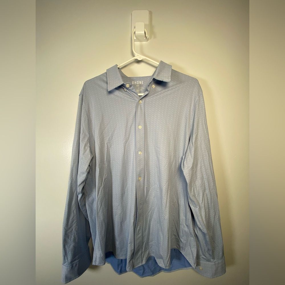 RHONE Icy Blue Dress Shirt XL Slim Fit - Picture 3 of 5